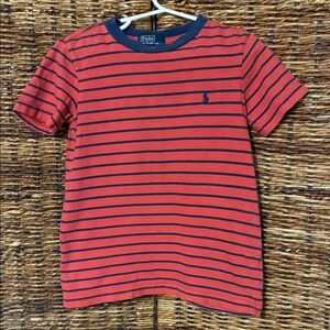 Polo by Ralph Lauren Kids' Red and Navy Striped Tee